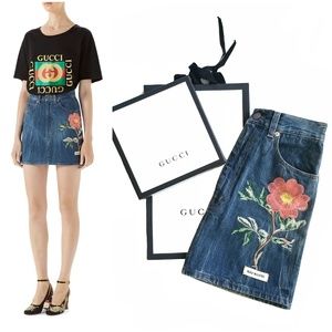 Gucci High Waisted Denim Miniskirt 36 NWT